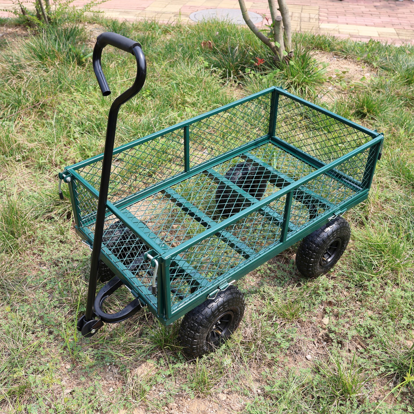 Wagon Cart Garden cart trucks make it easier to transport firewood (green) image 12