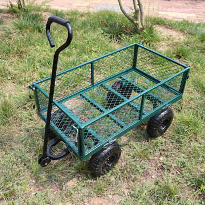 Wagon Cart Garden cart trucks make it easier to transport firewood (green) image 12