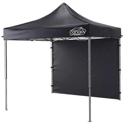 10x10 Pop Up Canopy Tent w/ 1 Sidewall, Black Speckled Steel Frame, Black Silver-Coated Top UPF50+ Water-Resistant, 4 Adjustable Heights (6.7-7.6 ft) Includes Sandbags Stakes Ropes Carry Bag for Beach image 10