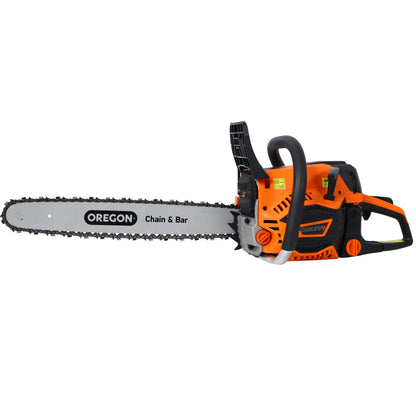 62CC Gas Powered Chainsaw, 20 Inch Oregon Chain&Bar 2-Cycle Petrol Handheld Cordless Chain Saw, Gasoline Gas Chainsaws for Tree Wood Cutting,WITH OREGON CHAIN&BAR,EPA compliant image 3