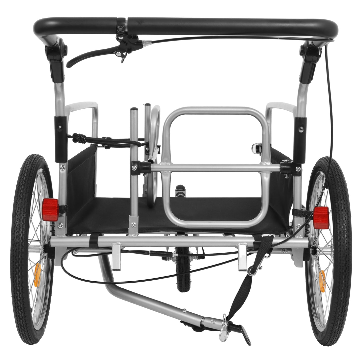 3-in-1 Heavy-Duty Bike Cargo Trailer –Bike Compatible Steel Frame, 110lb Capacity, Convertible Stroller & Pull Cart w/Suspension, 20" Wheels & Accessories image 7