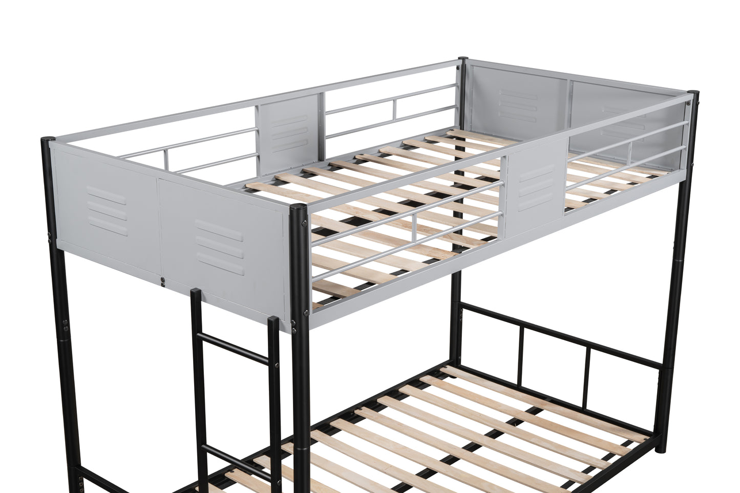 Metal Twin over Twin Bunk Bed with Vent Board/ Heavy-duty Sturdy Metal/ Noise Reduced/ Safety Guardrail/ CPC Certified image 10