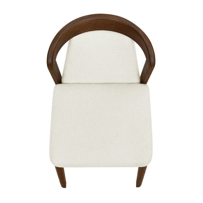Upholstered Backrest Armless Dining Chairs (Walnut+Camel) image 8