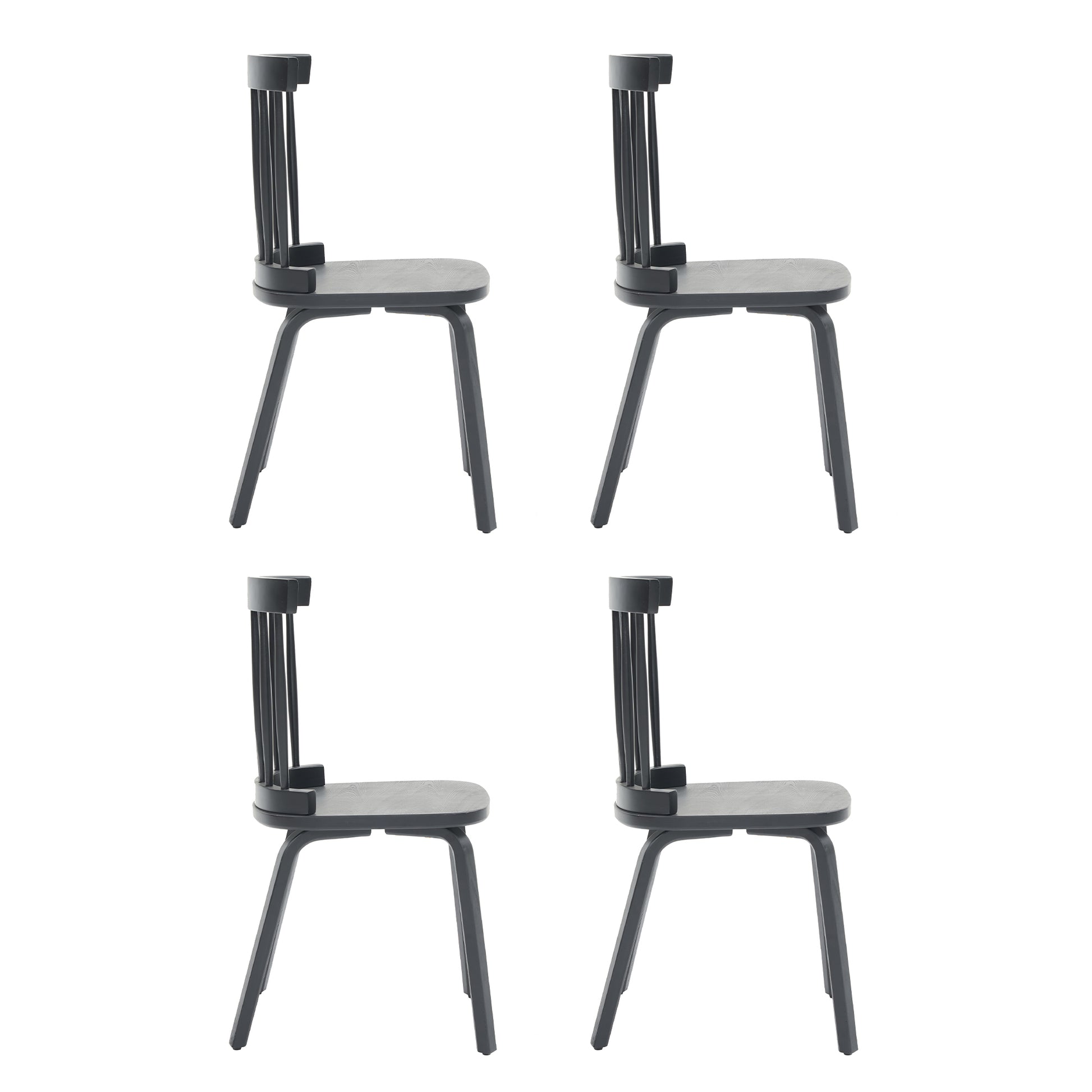 Windsor Dining Chairs Set of 4,Wood Farmhouse Spindle Back, Widen Seat, Mid-Century Modern French Country Style, for Living Room Restaurant, Black image 8