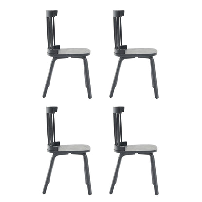 Windsor Dining Chairs Set of 4,Wood Farmhouse Spindle Back, Widen Seat, Mid-Century Modern French Country Style, for Living Room Restaurant, Black image 8