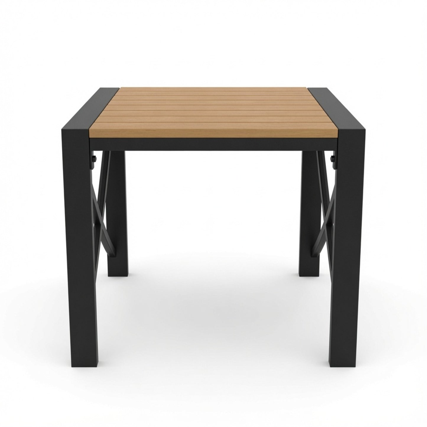 18.9” Black Square Side Havey-Duty Metal Outdoor Patio End Table image 10