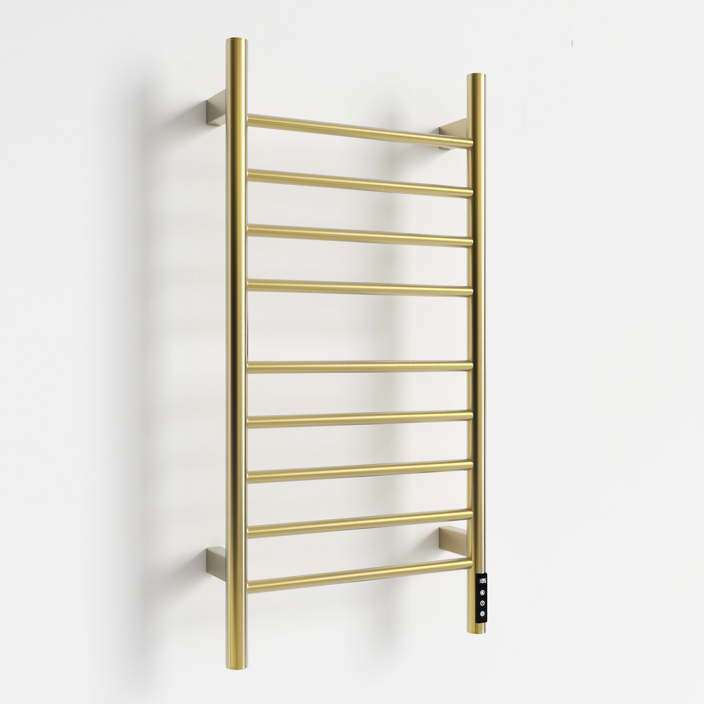 Brushed Gold Heated Towel Rack for Bathroom,Wall Mounted with Intelligent Touch Screen Timer, 9-Bar Towel Warmer, 304 Stainless Steel Polished, Plug-in/Hard-Wired image 4