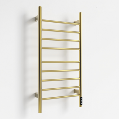 Brushed Gold Heated Towel Rack for Bathroom,Wall Mounted with Intelligent Touch Screen Timer, 9-Bar Towel Warmer, 304 Stainless Steel Polished, Plug-in/Hard-Wired image 4