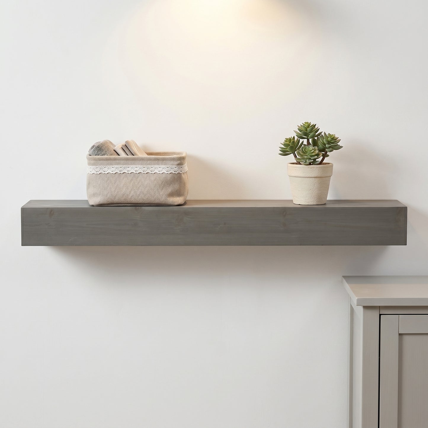 48'' Fireplace Mantel Fir Wood Wall-Mounted & Floating Shelf for Home Decor with Flat Surface image 7