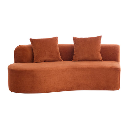 126" Curved Sectional Sofa (Dark Orange-D28 Full Foam) image 8