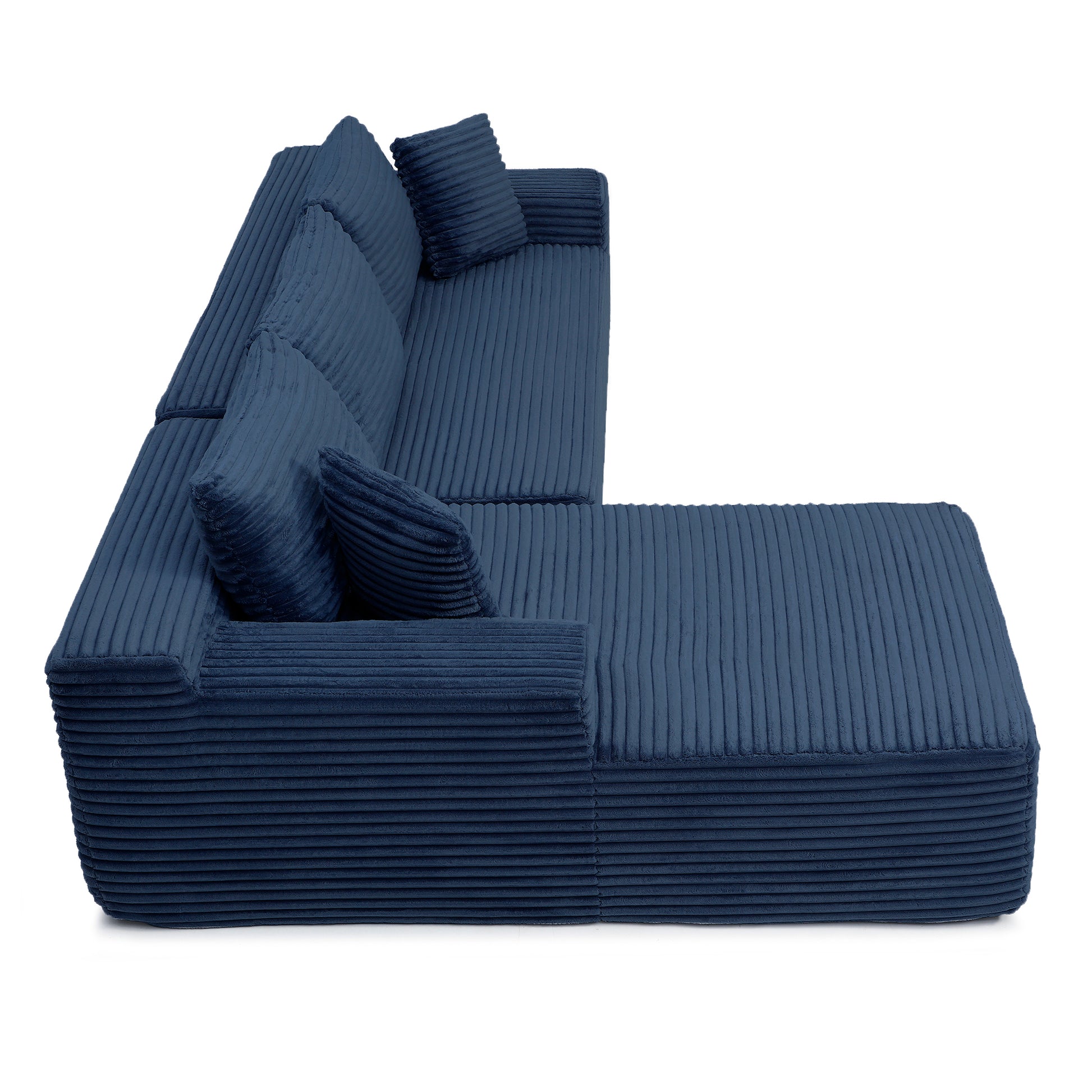 105'' Modular Sectional Sofa, Cloud Sectional Couch with Deep Seat, Modern Modular L-Shape Sofa Couch with Chaise,Upholstered Couches for Living Room Bedroom,No Assembly, (Blue) image 12