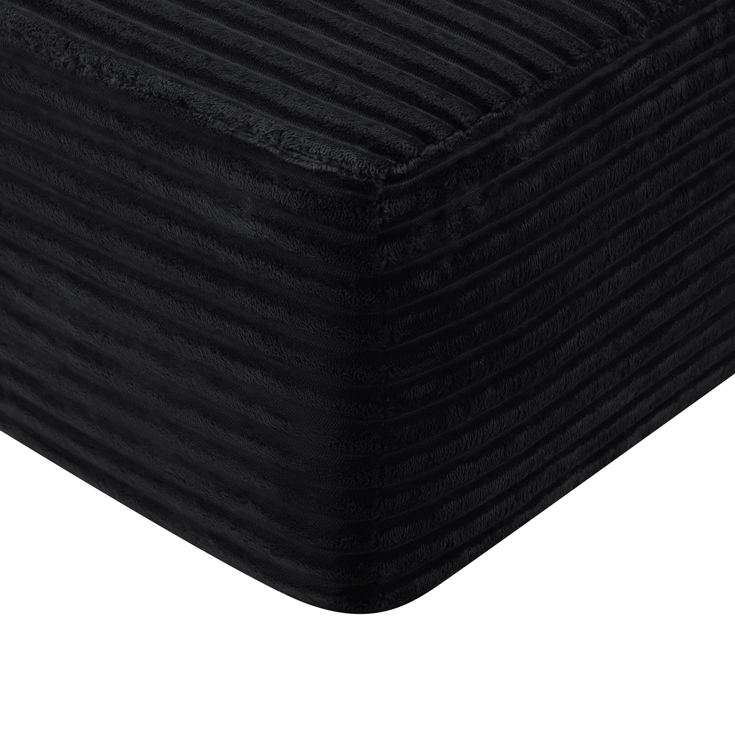 96" Cloud Sectional Couch with L-Shape Chaise,Modern Modular Sofa with Deep Seat, Upholstered Couches for Living Room Bedroom,No Assembly Required and Cup holde, (Plush Fabric),Black image 8