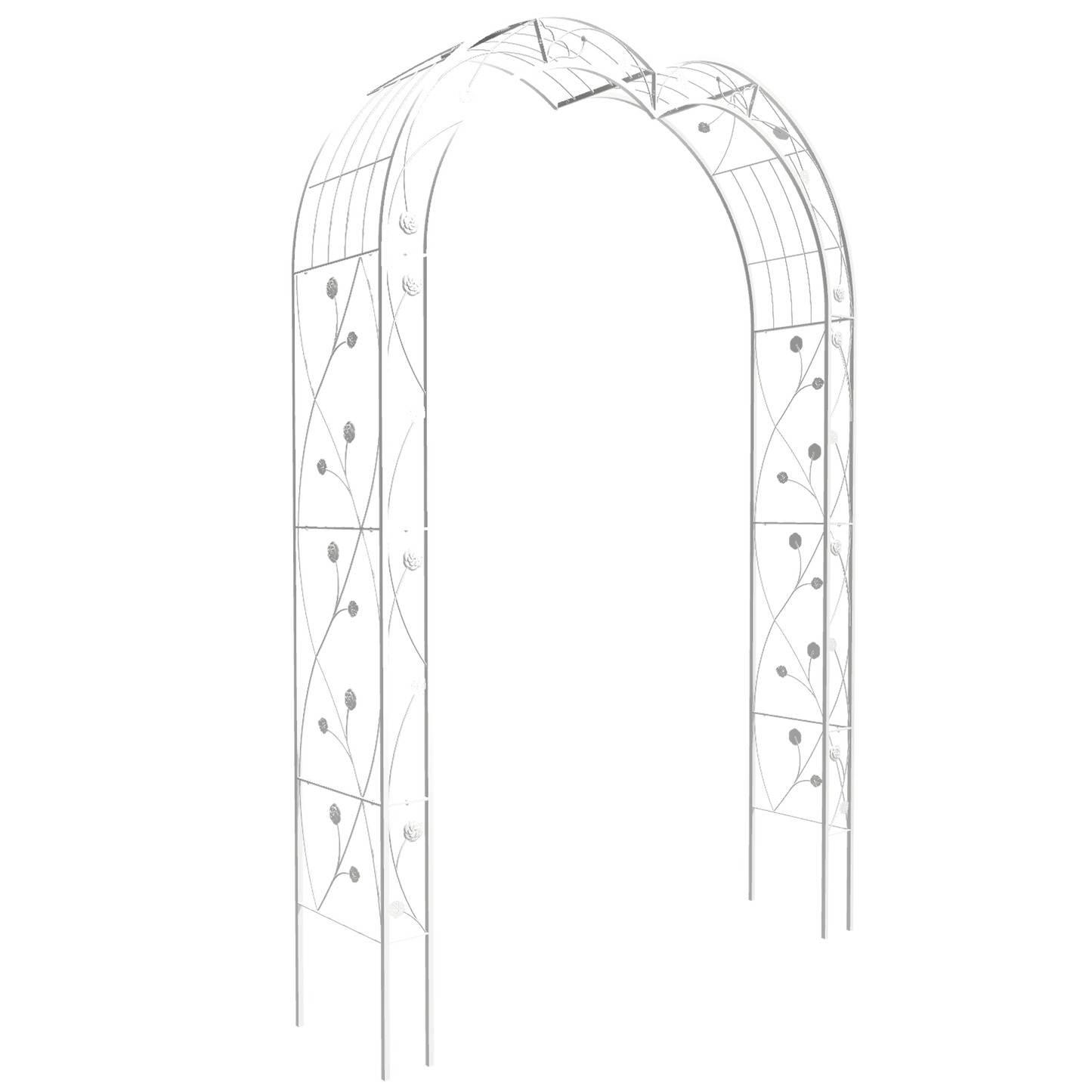 Metal Garden Arch Assemble Freely with 8 Styles Garden Arbor Trellis Climbing Plants Support Rose Arch Outdoor Arch Wedding Arch Party Events Archway Cream White image 6