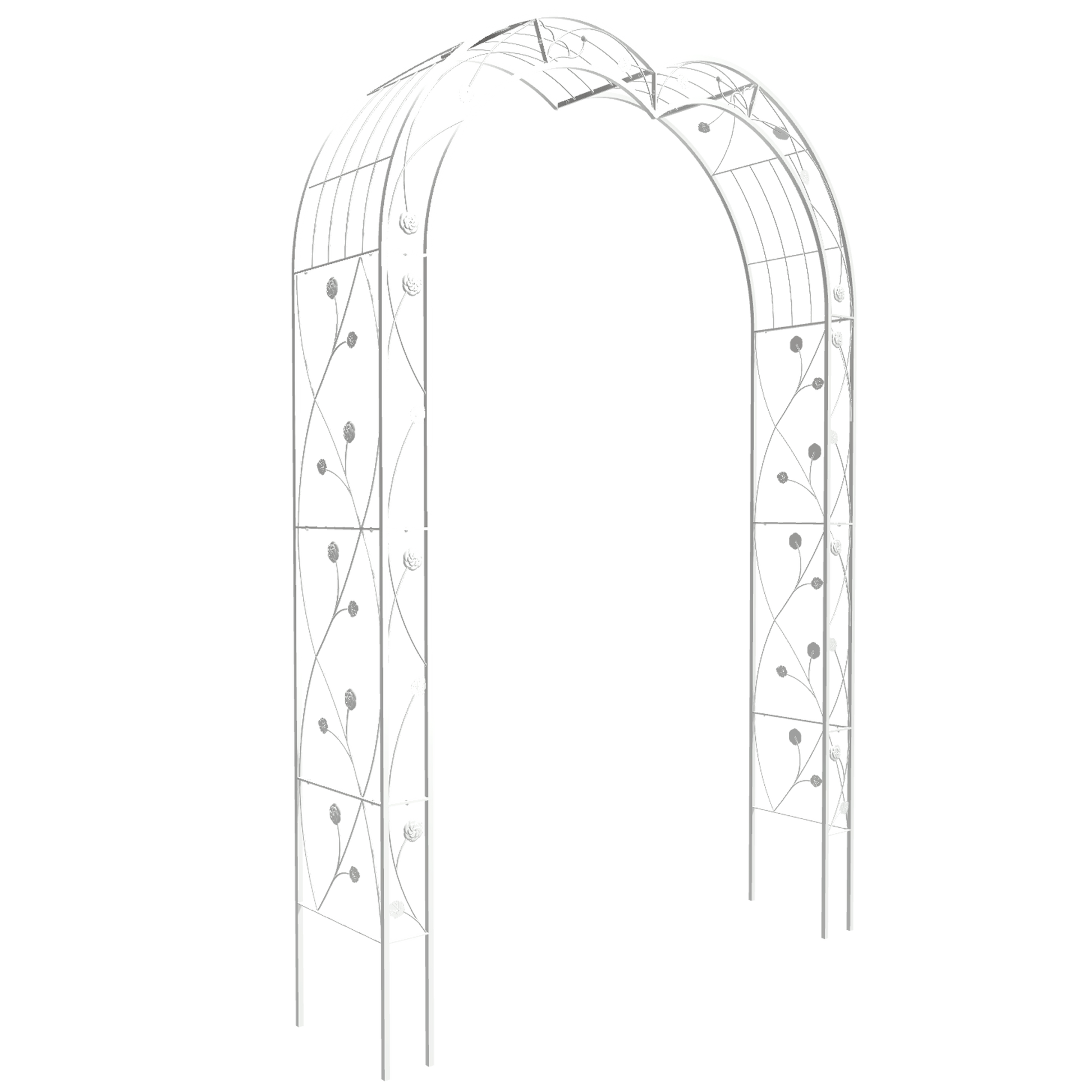 Metal Garden Arch Assemble Freely with 8 Styles Garden Arbor Trellis Climbing Plants Support Rose Arch Outdoor Arch Wedding Arch Party Events Archway Cream White image 6
