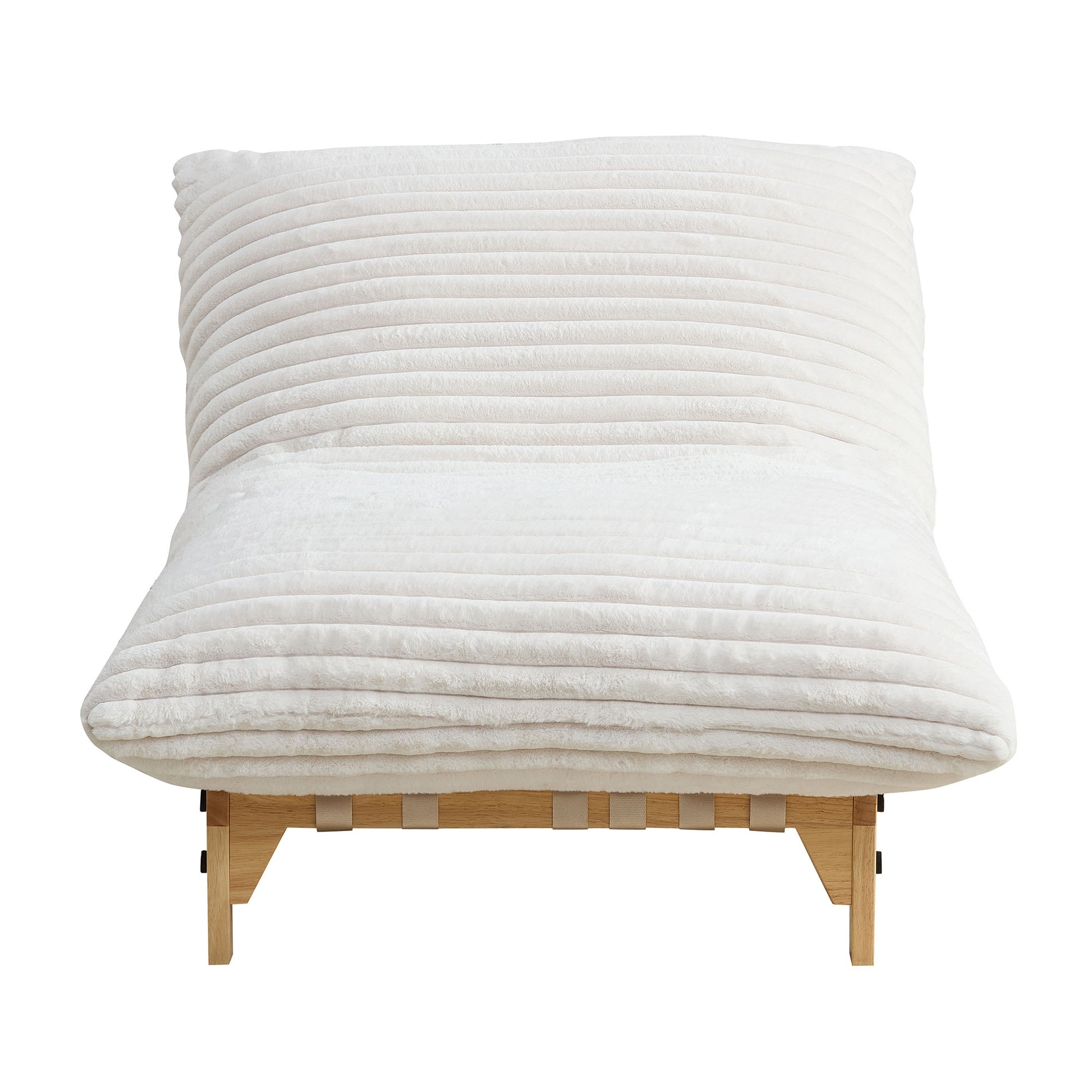 Accent Armless Lazy Sofa, Casual Single Sofa, Corduroy Fabric, For Living Room And Bedroom, With Backrest, Single Seat, OFF-WHITE image 10