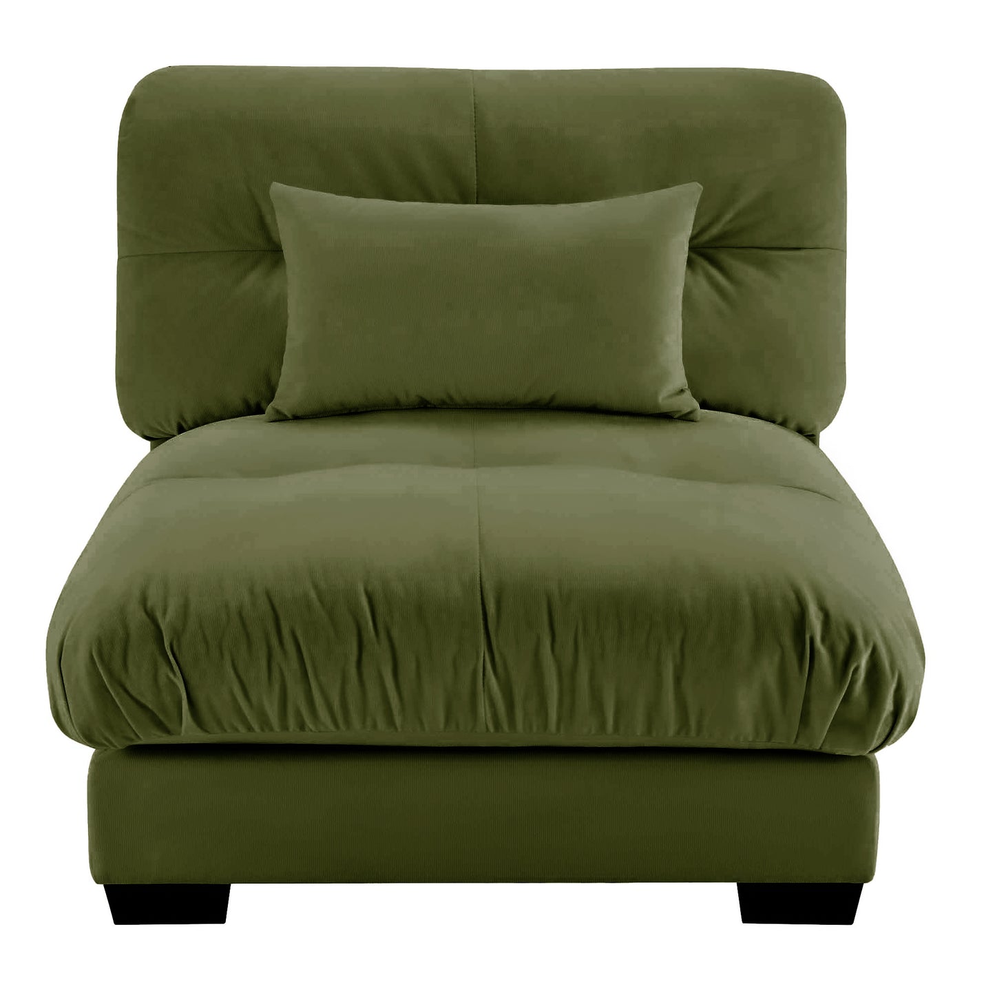 Milano Armless Sofa W/1 pillow - green image 1
