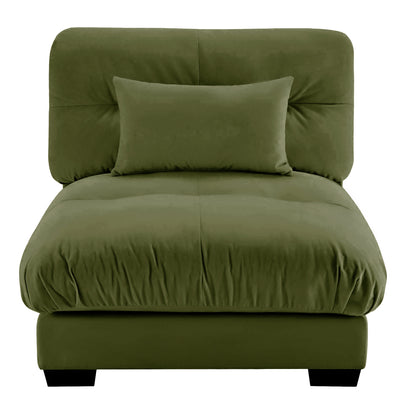Milano Armless Sofa W/1 pillow - green image 1