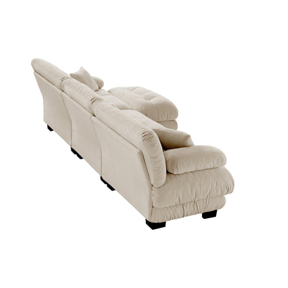 Luxury Modular Sectional Sofa Couch,Oversized L Shaped Cloud Couch for Living Room,Deep Seat Sofa Couch with Convertible Ottoman,Chenille Light coffee image 12