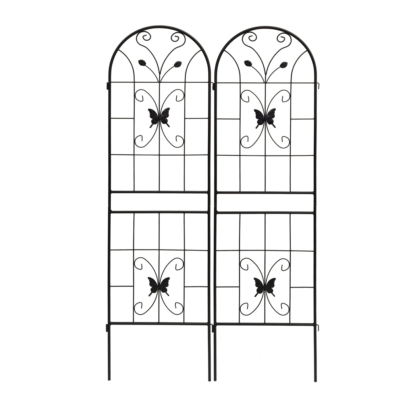 2 Pack Metal Garden Trellis 71" x 19.7" Rustproof Trellis for Climbing Plants Outdoor Flower Support Black image 12