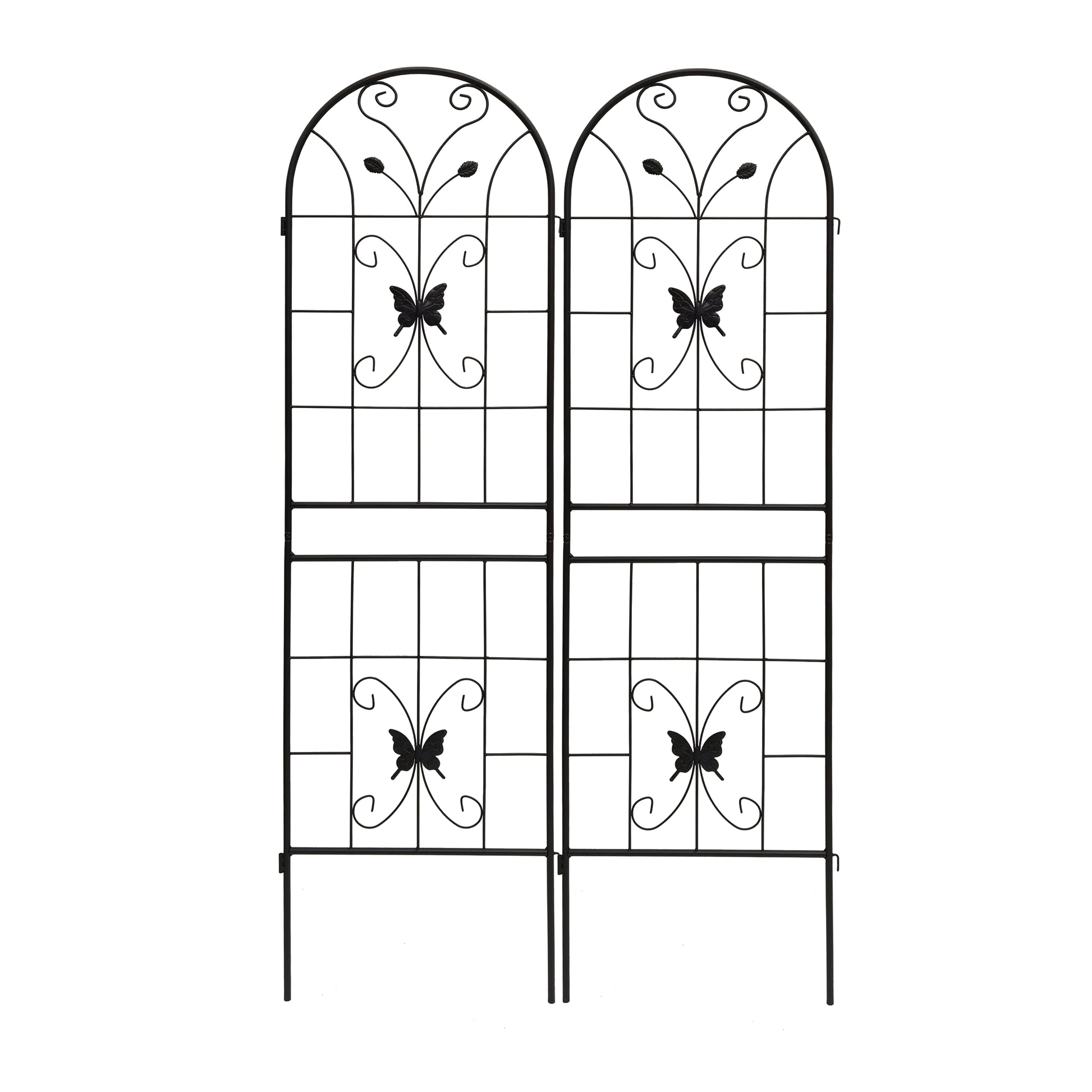2 Pack Metal Garden Trellis 71" x 19.7" Rustproof Trellis for Climbing Plants Outdoor Flower Support Black image 12