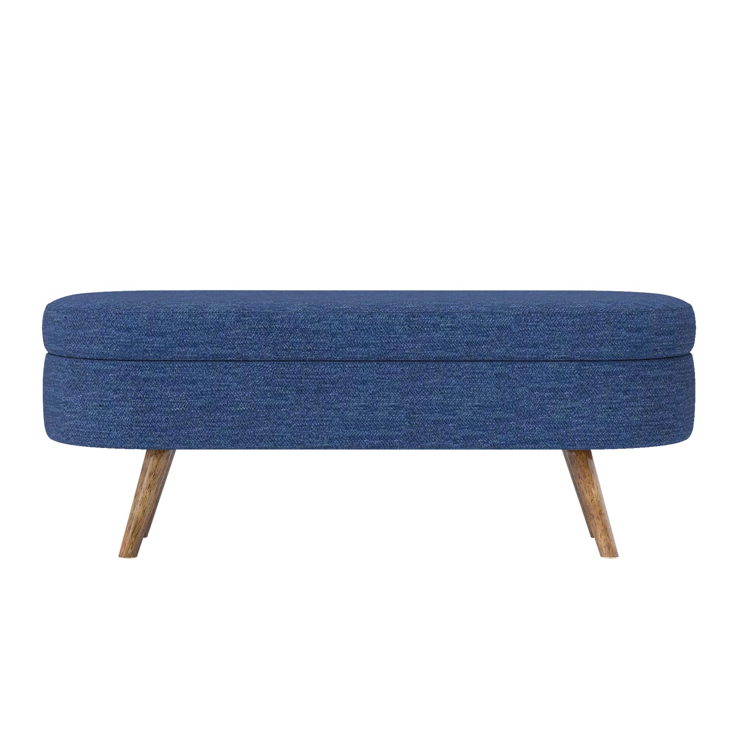 Ottoman Oval Storage Bench,Rubber Wood Legs,BLUE(43.5"x16"x16") image 6