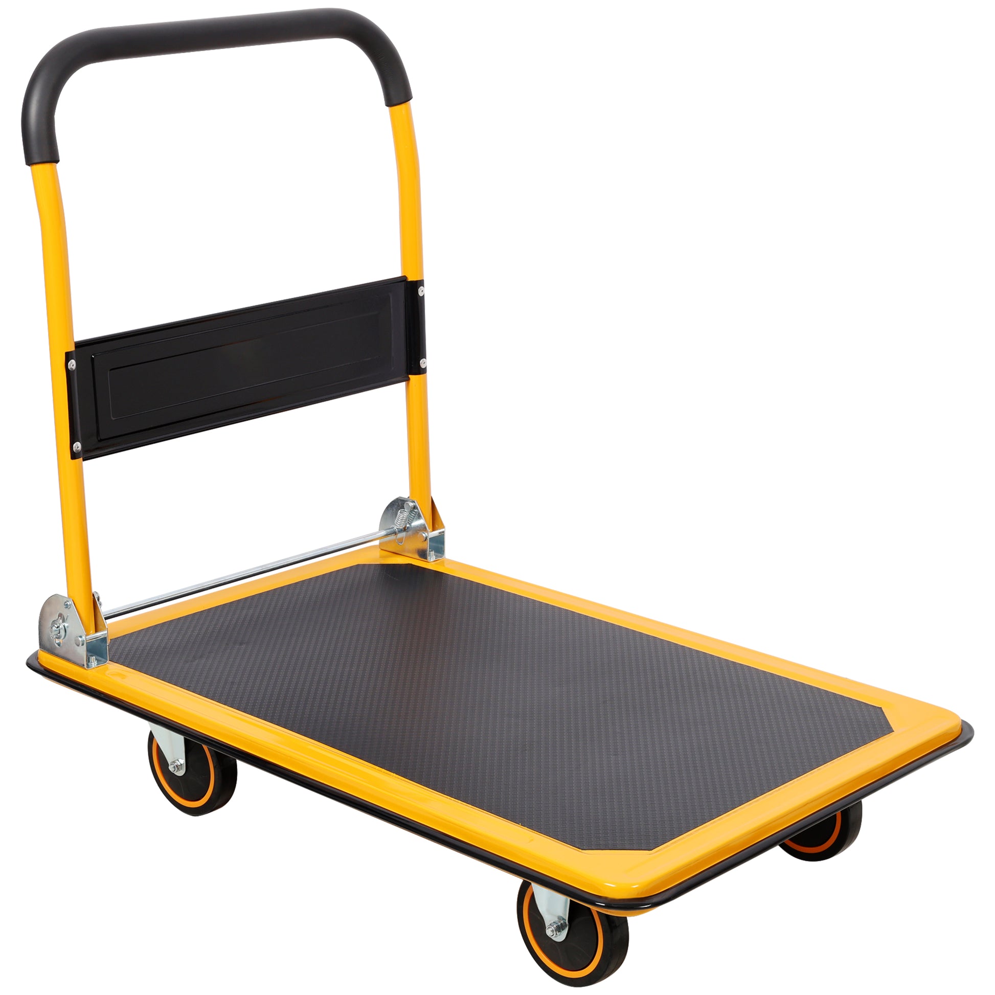 Foldable Platform Truck Push Dolly 330 lb. Weight Capacity Black and Yellow image 1