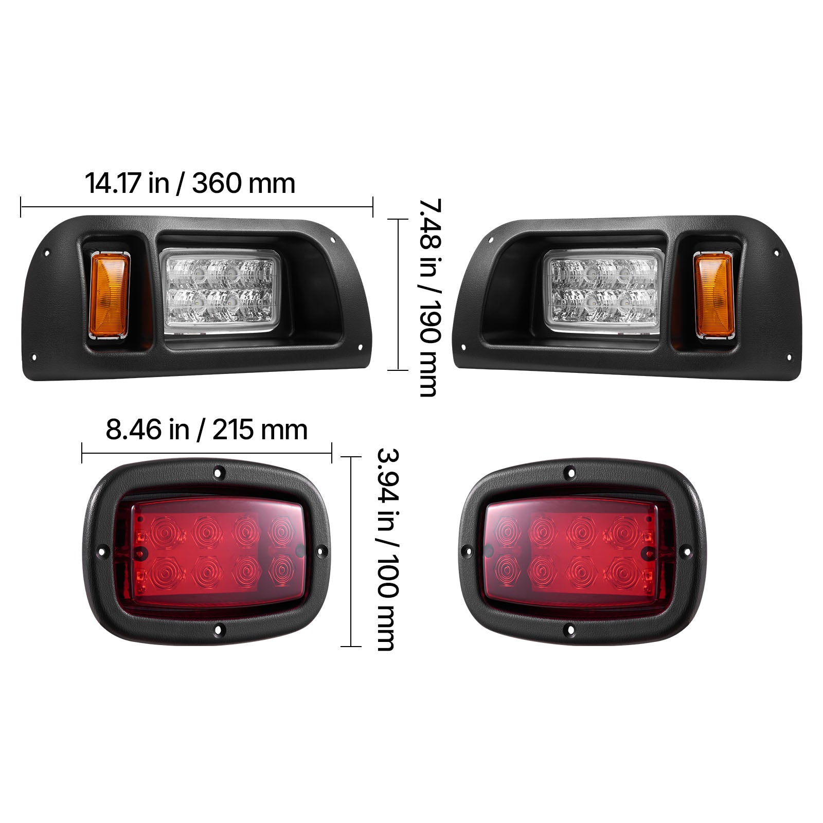 12 Volt Golf Cart LED Headlight Tail Light Kit For EZGO TXT 1996-2013 Models image 6