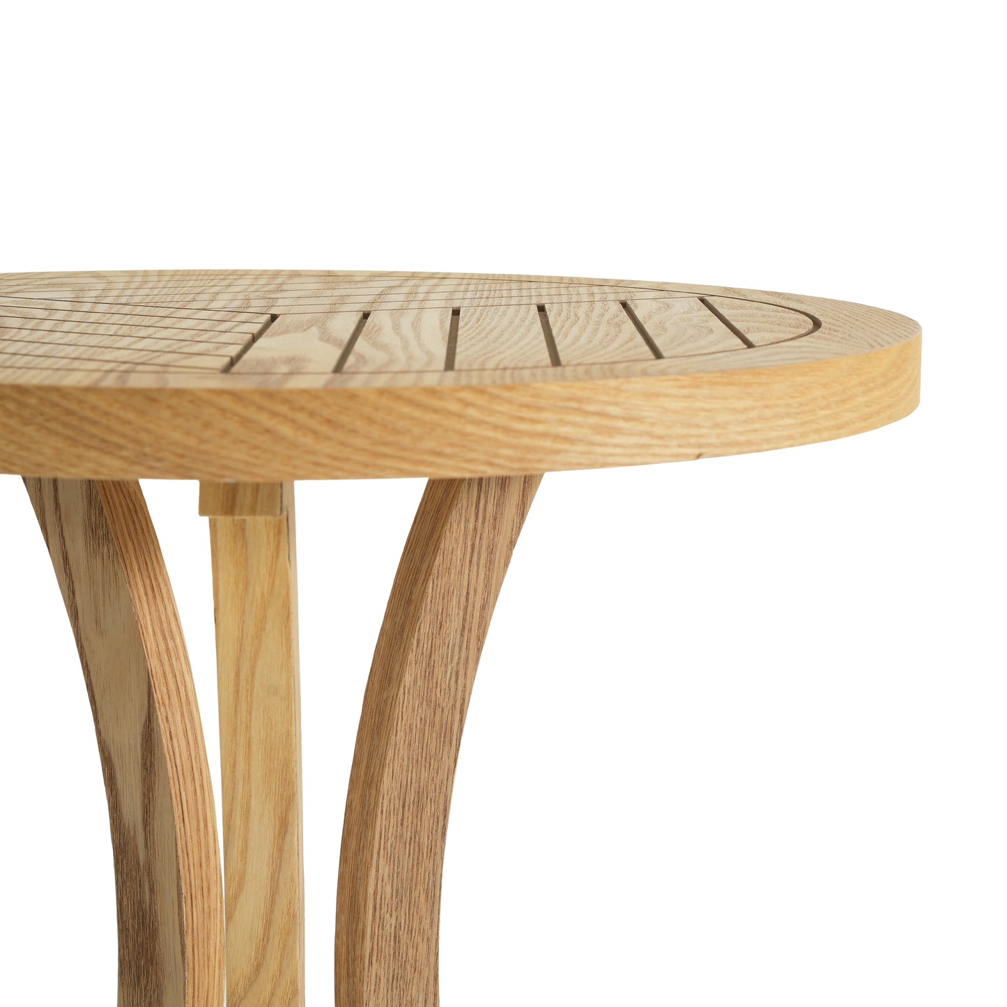 Natural Finish Round Wood Accent Table - Elegant Curved Base End Table for Living Room, Bedroom, or Patio image 10