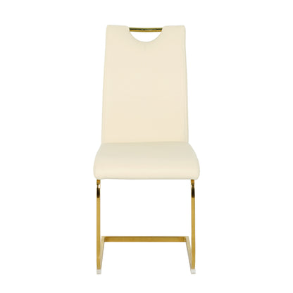 Modern PU dining chair Living room chair Upholstered chair, gold metal chair leg design, kitchen, living room, bedroom, dining room side chair (Set of 4) image 11