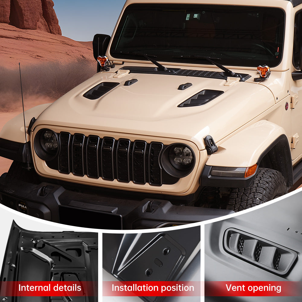 10th Anniversary Engine Hood For Jeep Wrangler JL 2018+ and Jeep Gladiator JT 2020+ (not fit for JL 392 and JT Mojave) image 2
