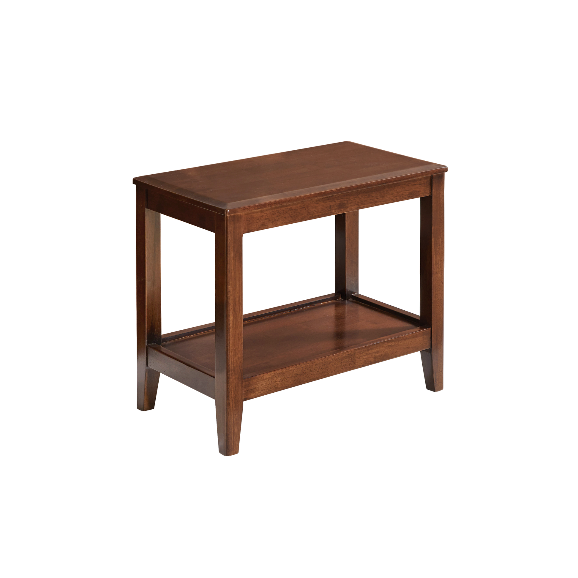 100% Solid Wood Rustic Side Table for Living Room,End Table with Storage Shelf 2-Tier Sofa Table for Living Room, Rubber Wood Indoor Plant Stand image 11