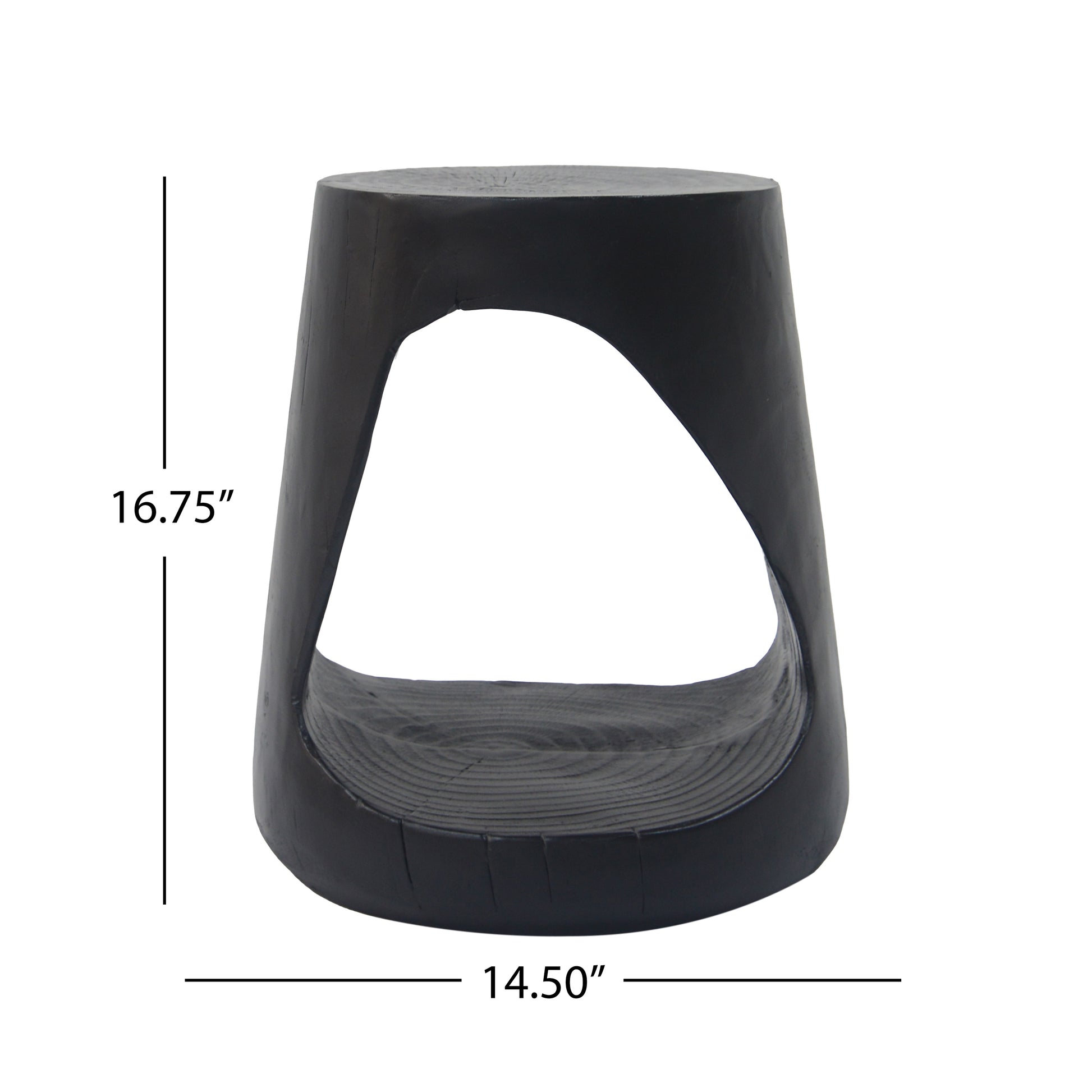 MGO Hollow Side Table, Wood-like texture, Black Color image 3