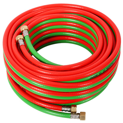 Oxygen Acetylene Hose with 9/16"-18 B fittings Welding Cutting Torch Twin Hose, 1/4-Inch × 100 Feet,Twin-Line Torch Hose for Acetylene Cutting & Welding image 3