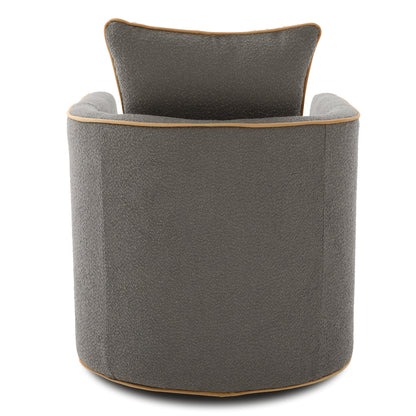 Swivel Accent Chair Upholstered Club Chair Barrel Sofa Chair for Living Room, Reading Corner, and Small Spaces, Light Grey image 10