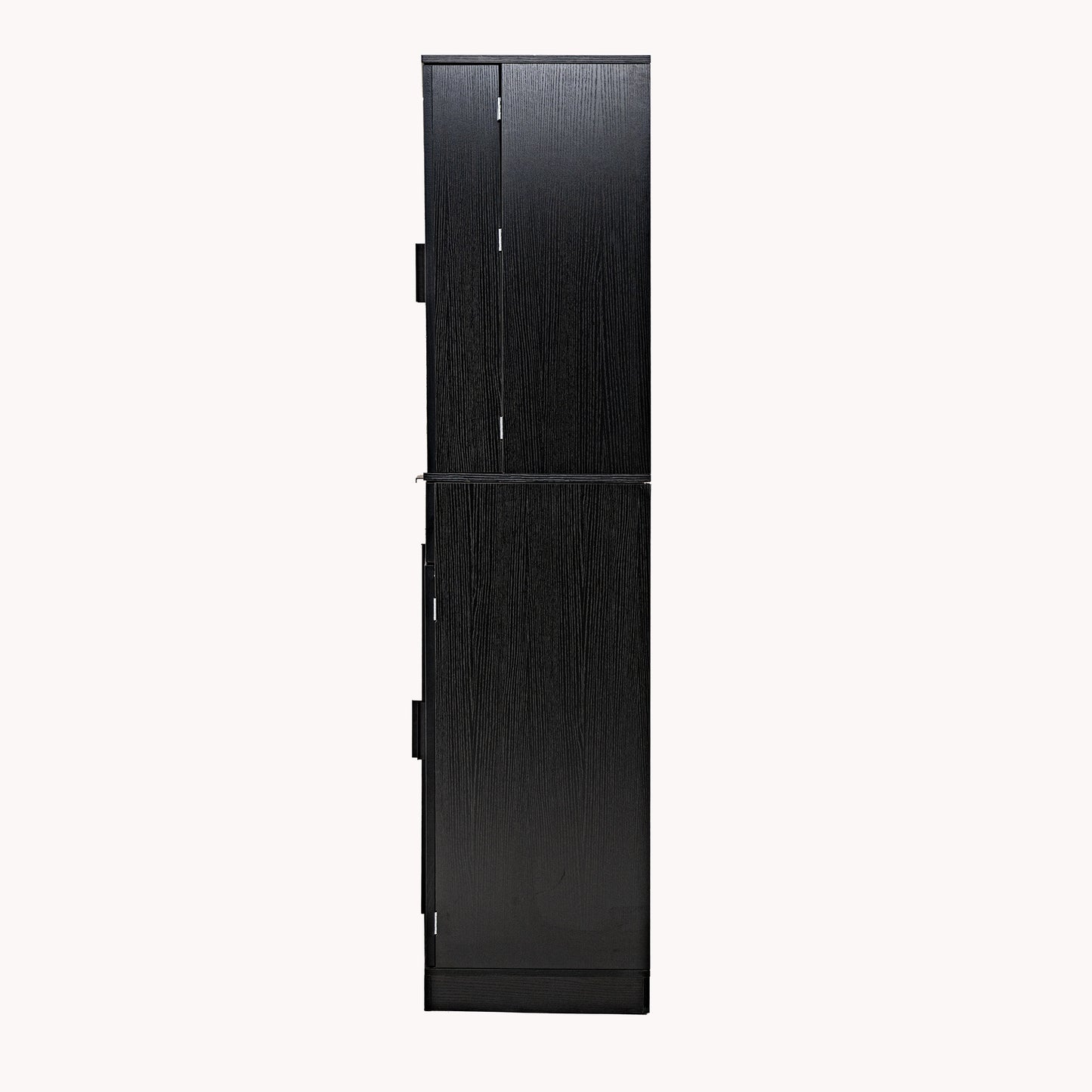 72" Fluted Kitchen Pantry Cabinet with 3 Keyboard Drawers & 6 Door Shelves Adjustable, Freestanding Cupboard Storage Cabinet for for Bathroom Dining Room, Office, Entryway, Black image 11