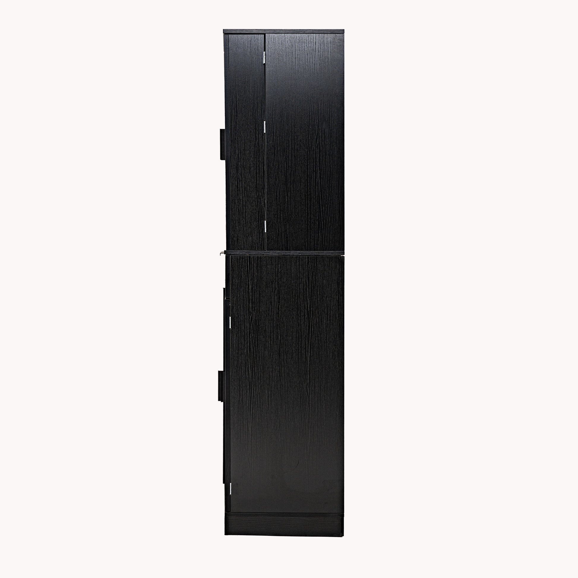72" Fluted Kitchen Pantry Cabinet with 3 Keyboard Drawers & 6 Door Shelves Adjustable, Freestanding Cupboard Storage Cabinet for for Bathroom Dining Room, Office, Entryway, Black image 11