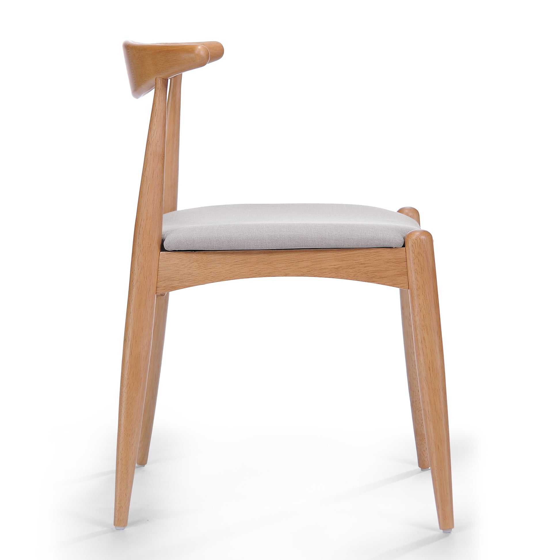 Set of 2 Rubberwood Dining Chairs with Ergonomic Backrest & Comfort Cushions, Natural+Beige (same sku: 59296.00FBEI) image 12