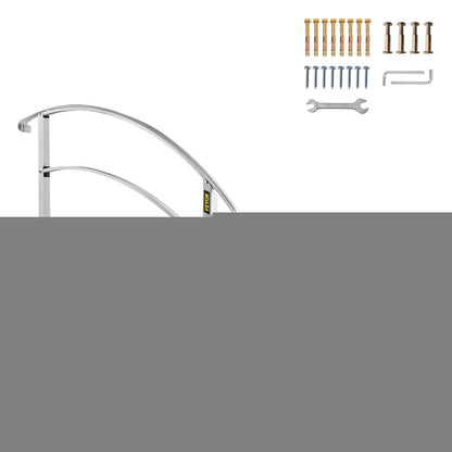 Outdoor wrought iron stair handrail 3 Steps / White / LTFSBS-3FT
