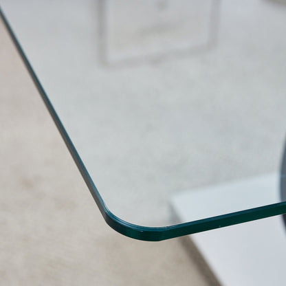 Modern Style Glass Top MDF Coffee Table with Black Base, Suitable for Living Rooms and Lounge Areas, with Product Dimensions of 47.2*25.6*17.8Inches. image 8