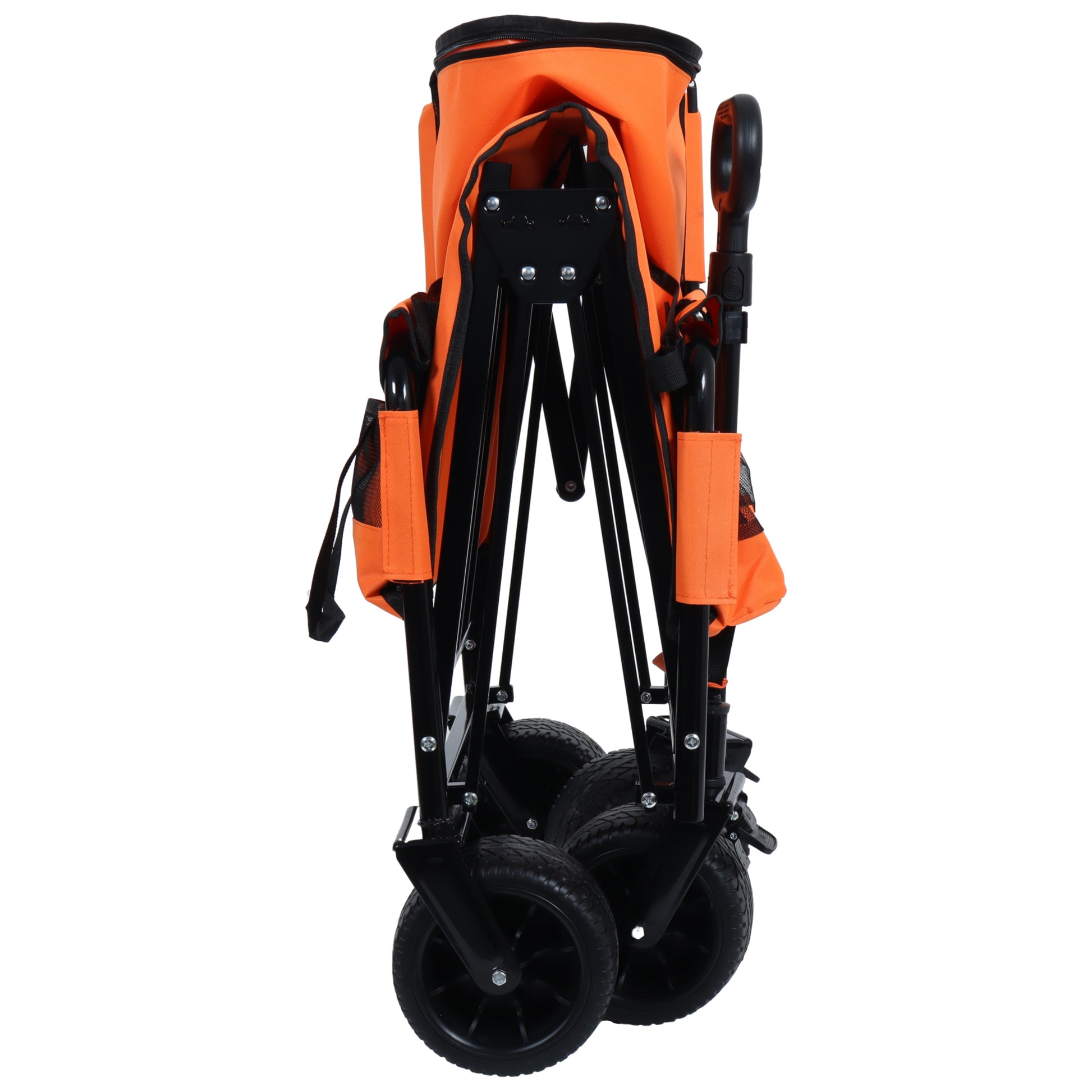 3-in-1 Folding Wagon Cart with Bench Seat, patent protection- Includes 1 ice pack, 500lbs Heavy-Duty Utility Wagon, 180L Capacity All-Terrain Wheels for Camping, Beach, Sports, Garden, orange image 4