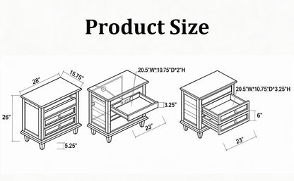 Nightstand Assembly Hardware and Instructions Included