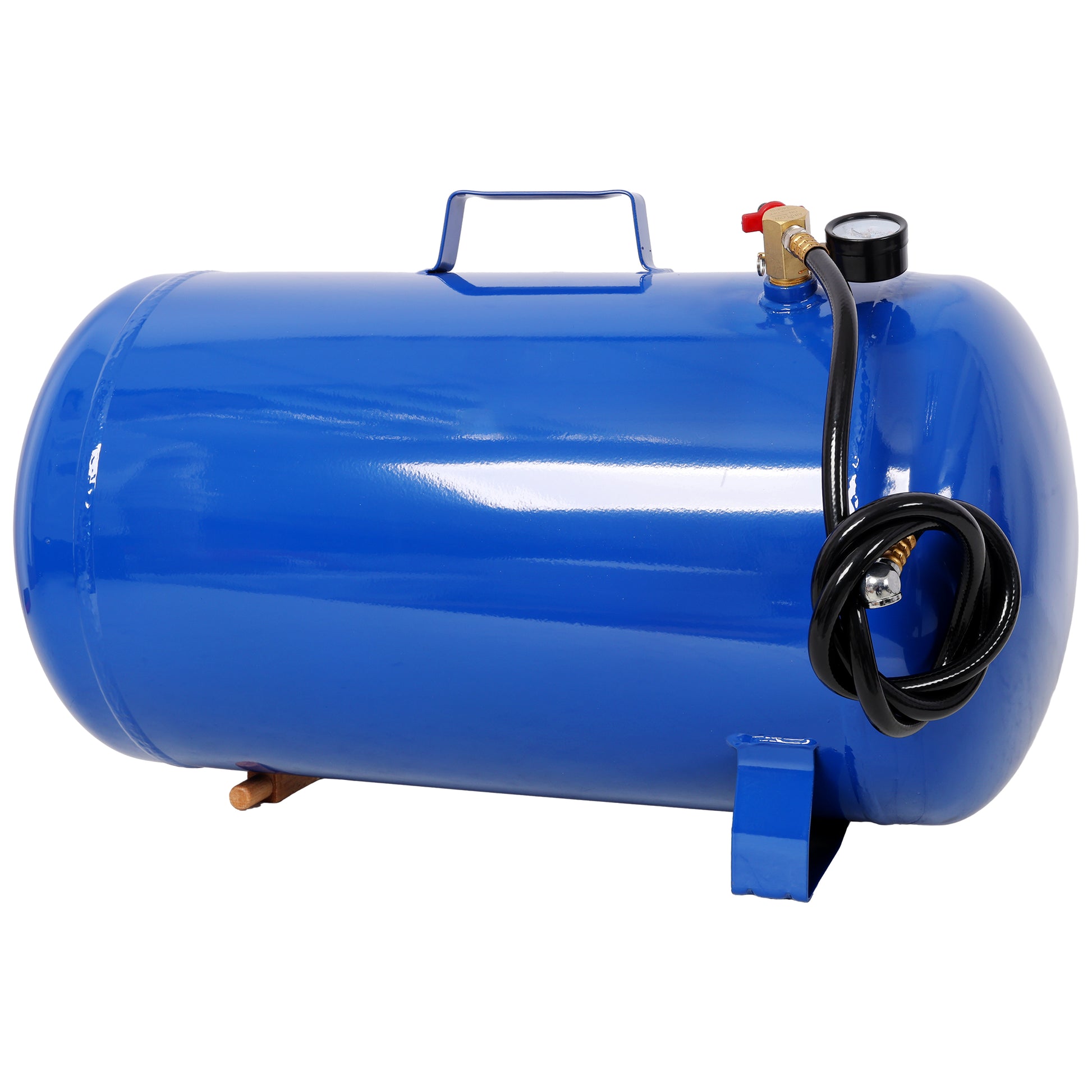 Portable 11 Gallon Air Tank, Lightweight Durable Air Compressor Tank with Pressure Gauge, Safety Valve and 47 Inch Hose for Easy Tool Connection,Blue Colo image 3