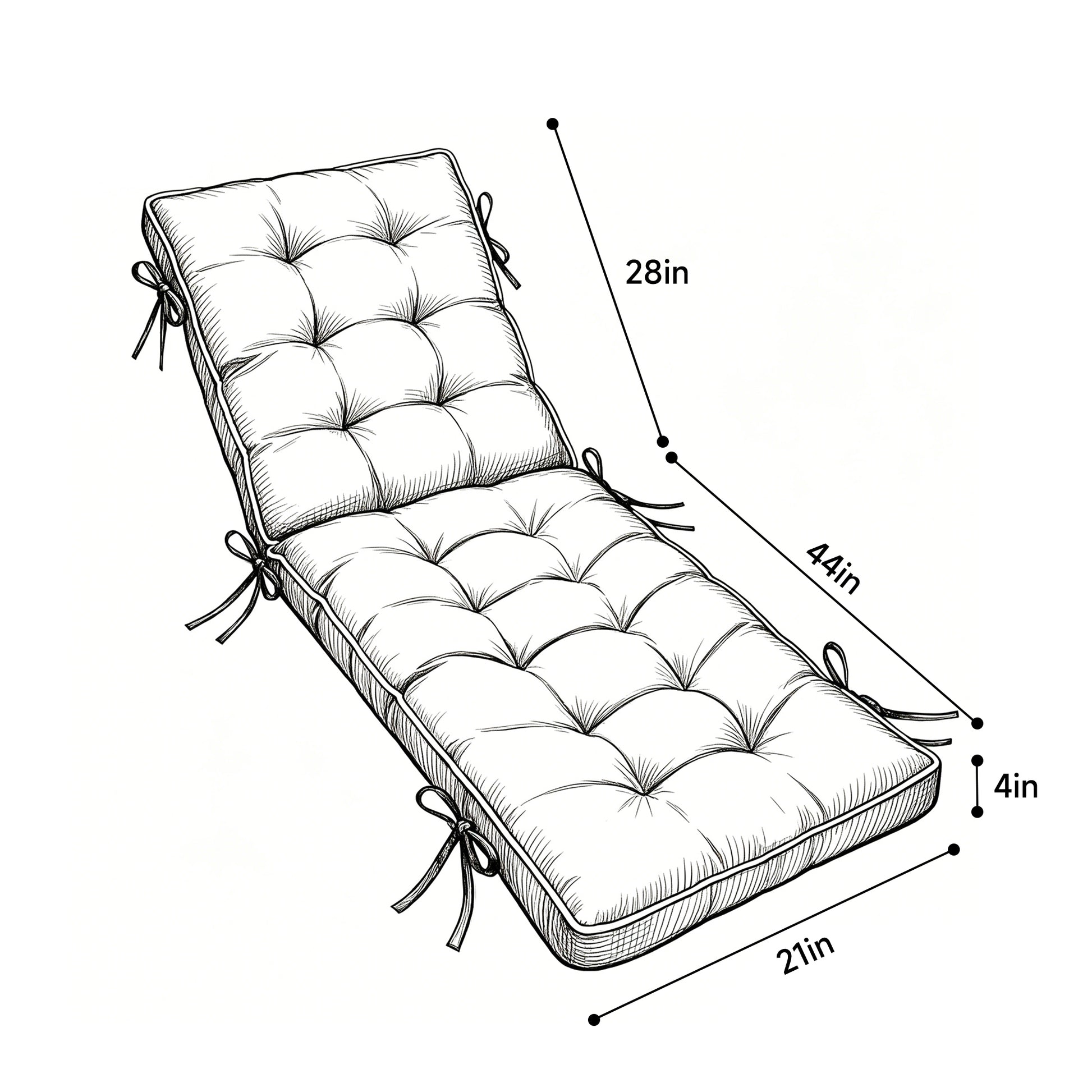 2 Pack 72x21 Inch Folding Chaise Lounge Cushion Quick Dry - Outdoor Sun Lounger Seat Pad with Shredded Foam for Patio Furniture, Deck Chairs, Poolside image 10