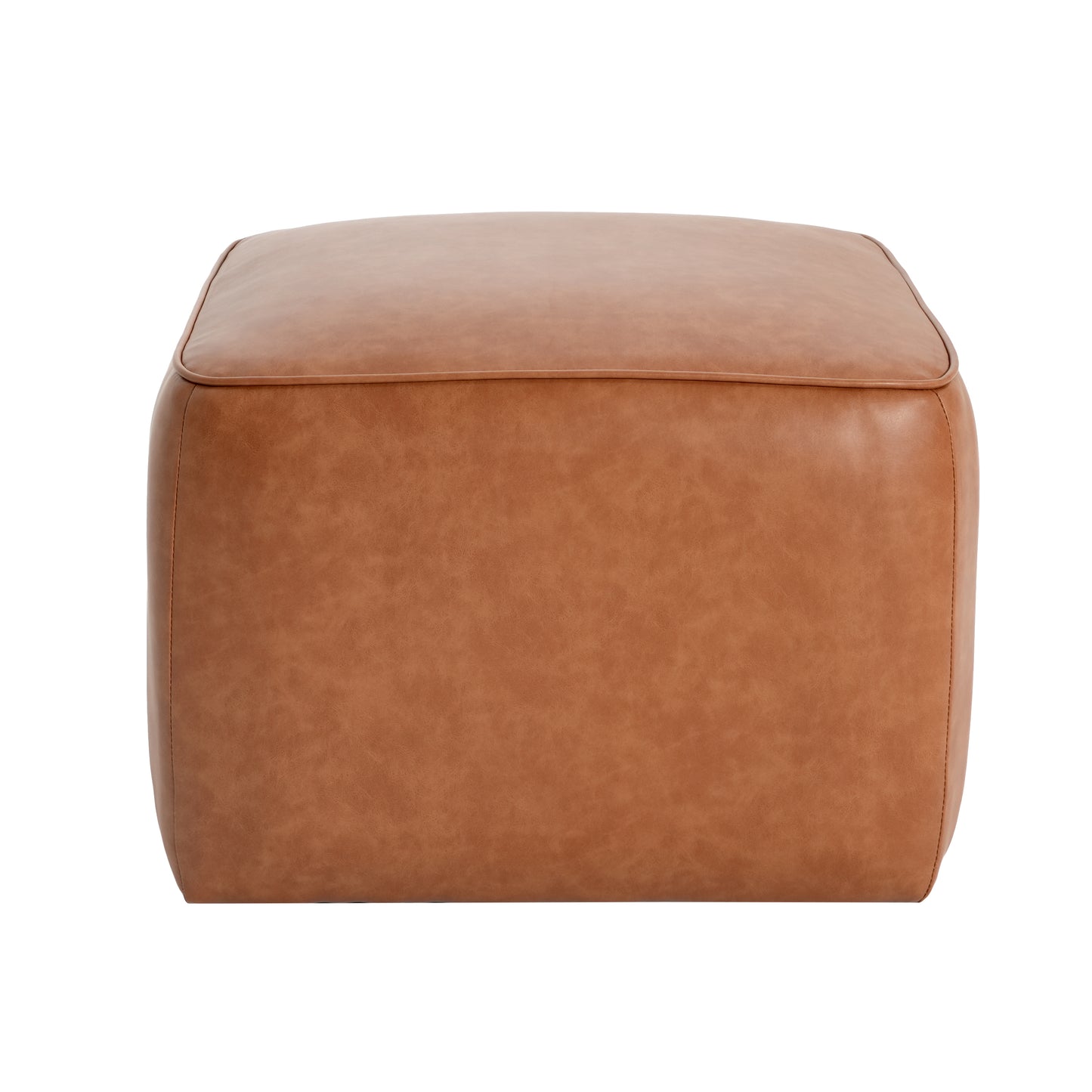 Upholstered Square PU Leather Ottoman,Tan (old sku N757P294261O) image 4