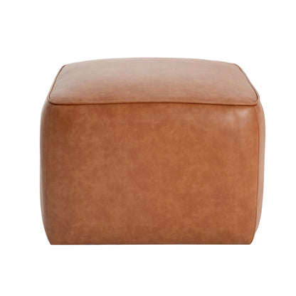 Upholstered Square PU Leather Ottoman,Tan (old sku N757P294261O) image 4