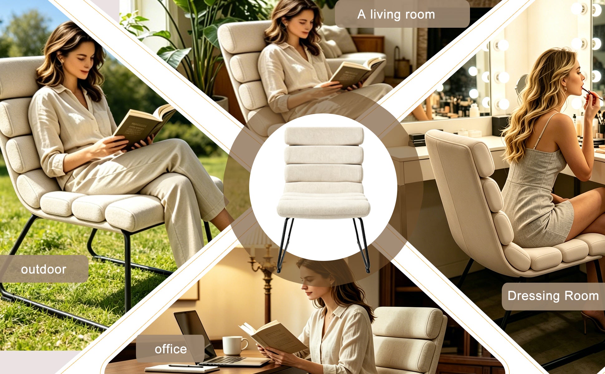 Modern 2-piece dining chair set, soft cushion dining chairs, comfortable backrest chairs, kitchen/living room/home office chairs, beige image 11
