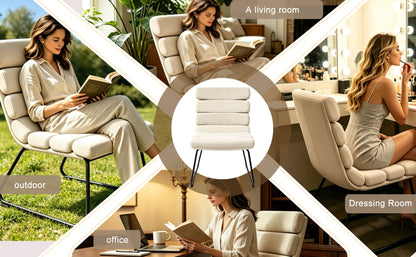 Modern 2-piece dining chair set, soft cushion dining chairs, comfortable backrest chairs, kitchen/living room/home office chairs, beige image 11