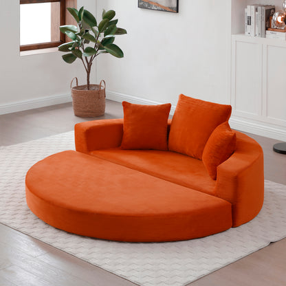 Convertible sofa couch bed,multi-functional,circular bed,adjustable Futon sofa,No Assembly compressed corduroy floor lounge sofa for Apartment office bedroom living room image 1