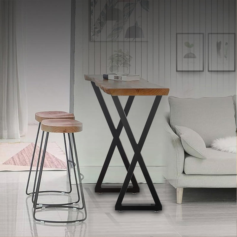 Metal Table Legs 28''x 24'' Heavy-Duty Desk Legs Industrial Furniture Legs for Dinning Table, Computer Table, Office Table (2Pcs)-Black image 12