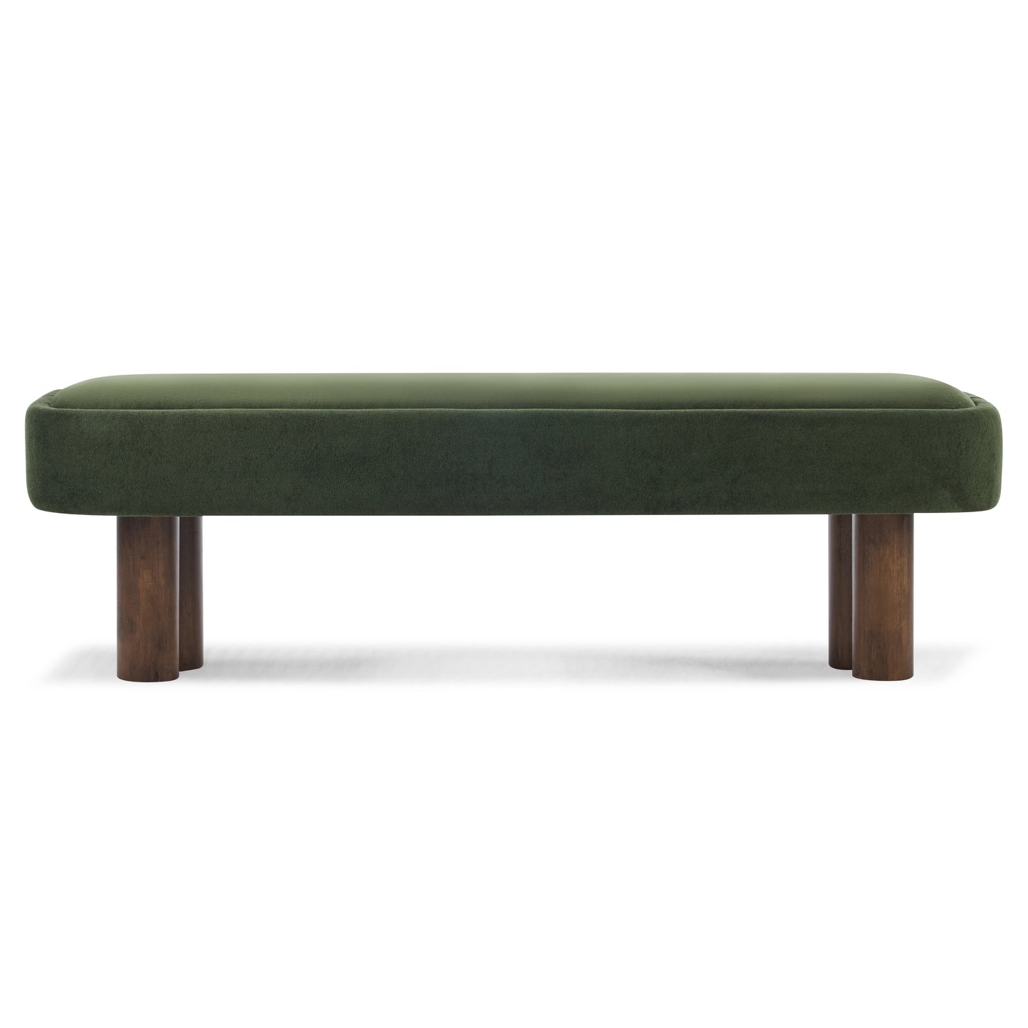 Indoor Green Fabric Dining Bench with Walnut Color Legs, 60.04'L Upholstered Seating for Kitchen, Dining Room and Living Space,250lbs Capacity image 5